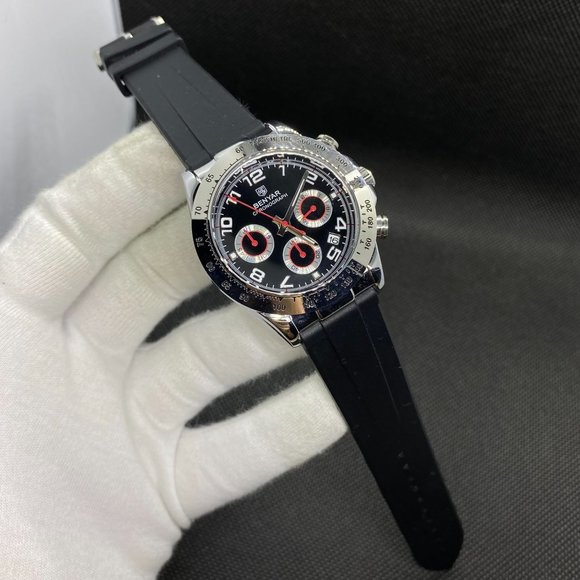 Men's Functional Chronograph Sport 30M Waterproof Daytona Design Watch Black - Picture 2 of 6